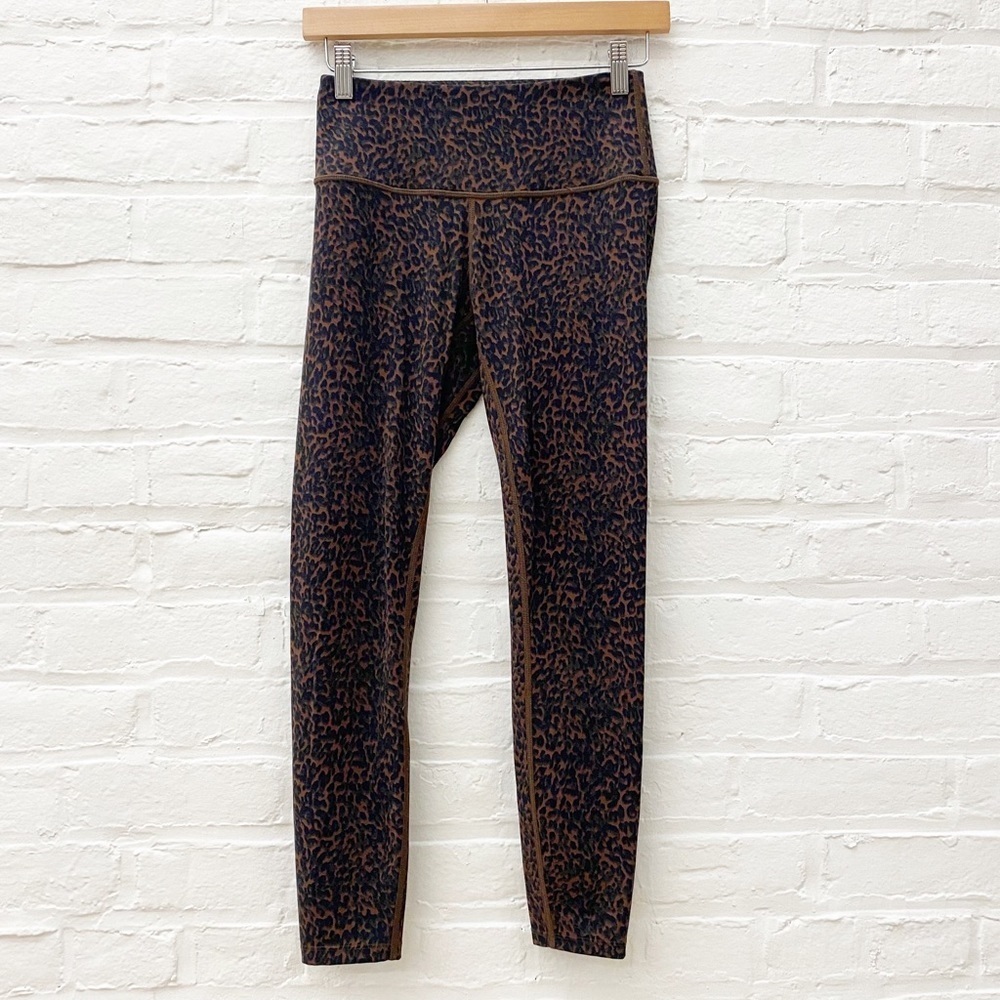 Varley ||‎ Let’s Move High Rise Leggings Bronze Distorted Cheetah Brown Small